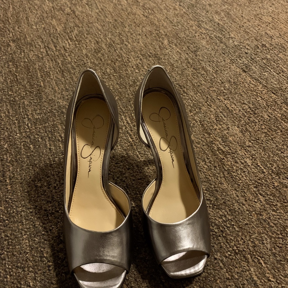Jessica Simpson Metallic High Heels 6